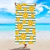 Fresh Lemon White Floral Pattern Beach Towel Soft Quick Dry Towel for Summer Beach Pool Travel Spa Camping Daily