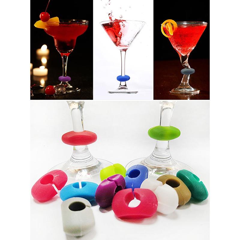 12PCS Party Dedicated Suction Cup Wine Glass Silicone Label Silicone Wine Glasses Recognizer Marker Tea Accessories