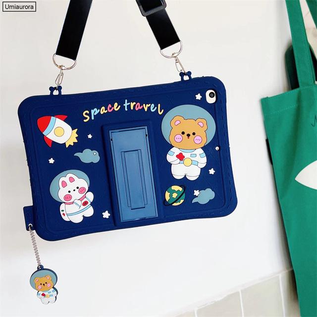 Cartoon Unicorn Astronaut Pig Kids Bubble Case pro Samsung Galaxy Tab A8 10.5 SM-X200 X205 S6 A7 Lite T500 P610 T290 T220 silikonový obal na tablet