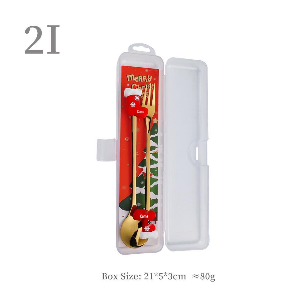 Cross-border Christmas Santa Claus Spoon Set – Cute Cartoon Coffee & Dessert Spoons, Perfect Christmas Gift.