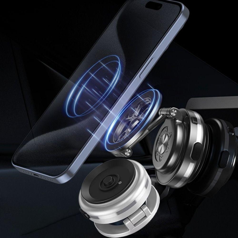 Vacuum Suction Two-way Magnetic Bracket Electric Suction Cup 360 Degree Rotating Mobile Phone Holder Stable Portable Car Bracket