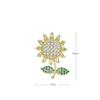 Rinhoo Elegant Daisy Flower Brooches For Women Fashion Sunflower Leaves Enamel Pins Floral Bouquet Badge Wedding Party Jewelry