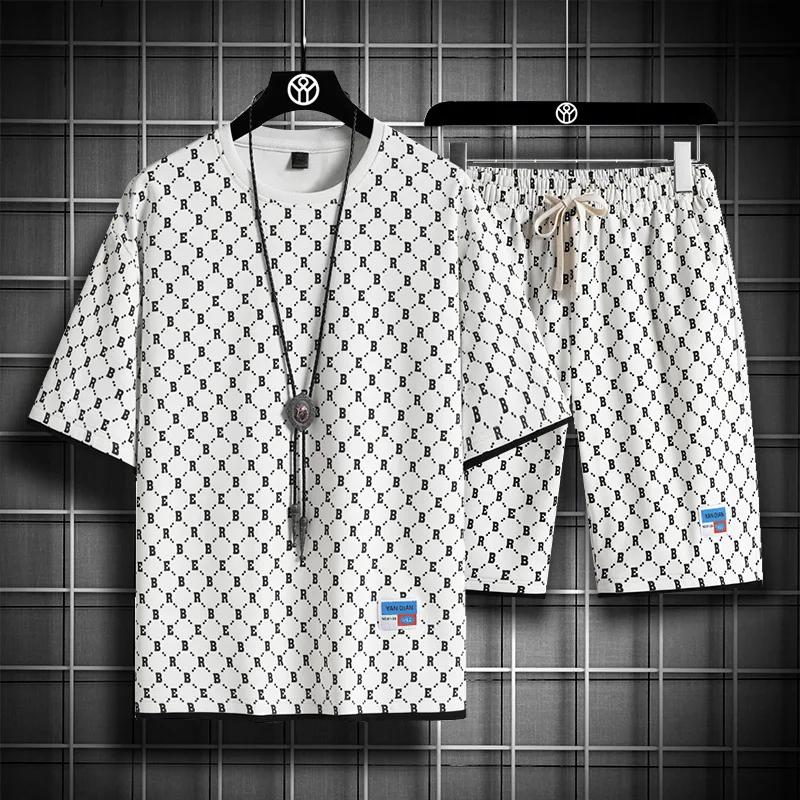 Men's Set Summer 3D Printed Tracksuits Short Sleeves T-Shirt + Shorts Suit Men Harajuku Streetwear Fashion Casual Outfit Set
