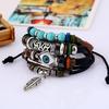 Ethnische Stil Armband Blue Eye Legierung Feder Pendent Multilayer Perlen Armband Frauen Männer Armband Schmuck Zubehör Geschenk