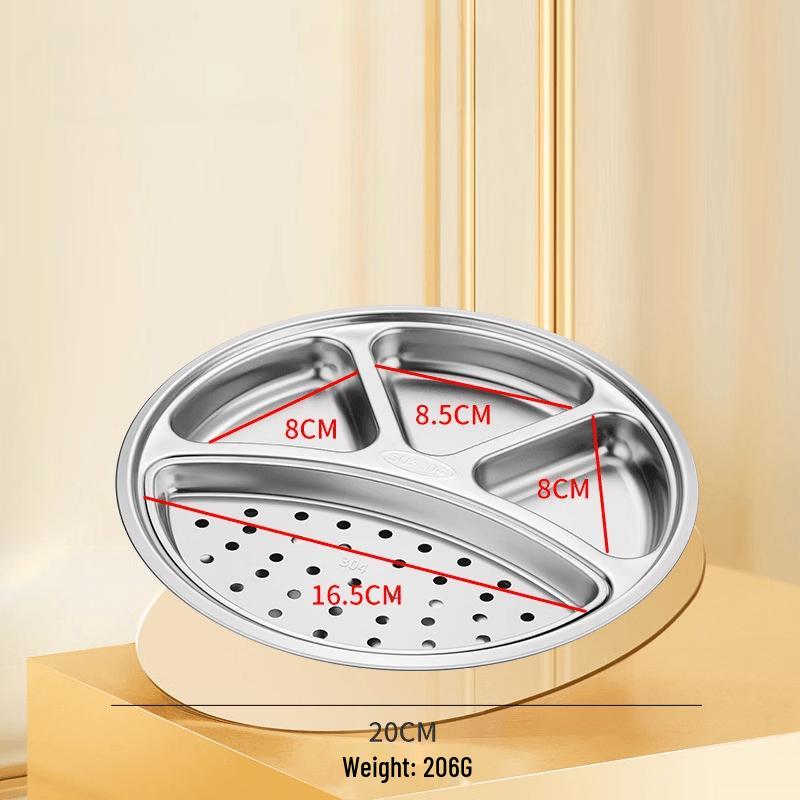 ZISIZ Stainless Steel Divided BBQ Plate