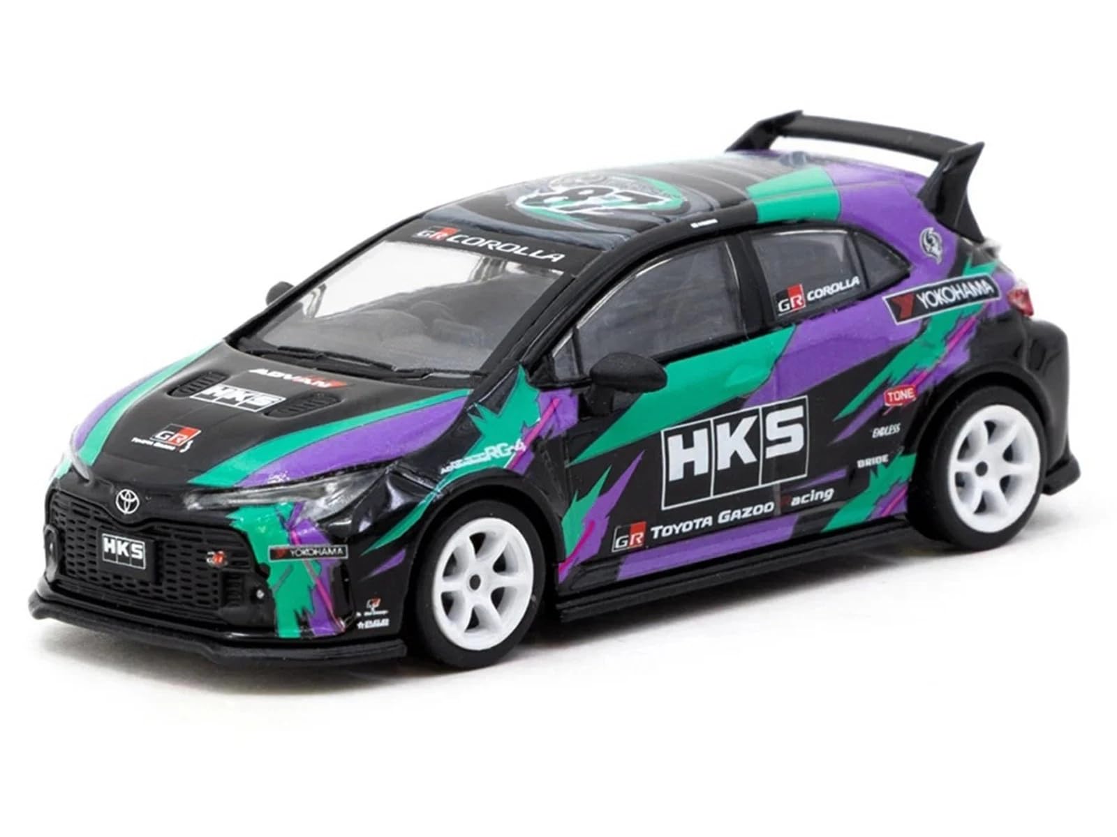 

Tarmac Works Toyota GR Corolla HKS 1/64 [Used] чорний