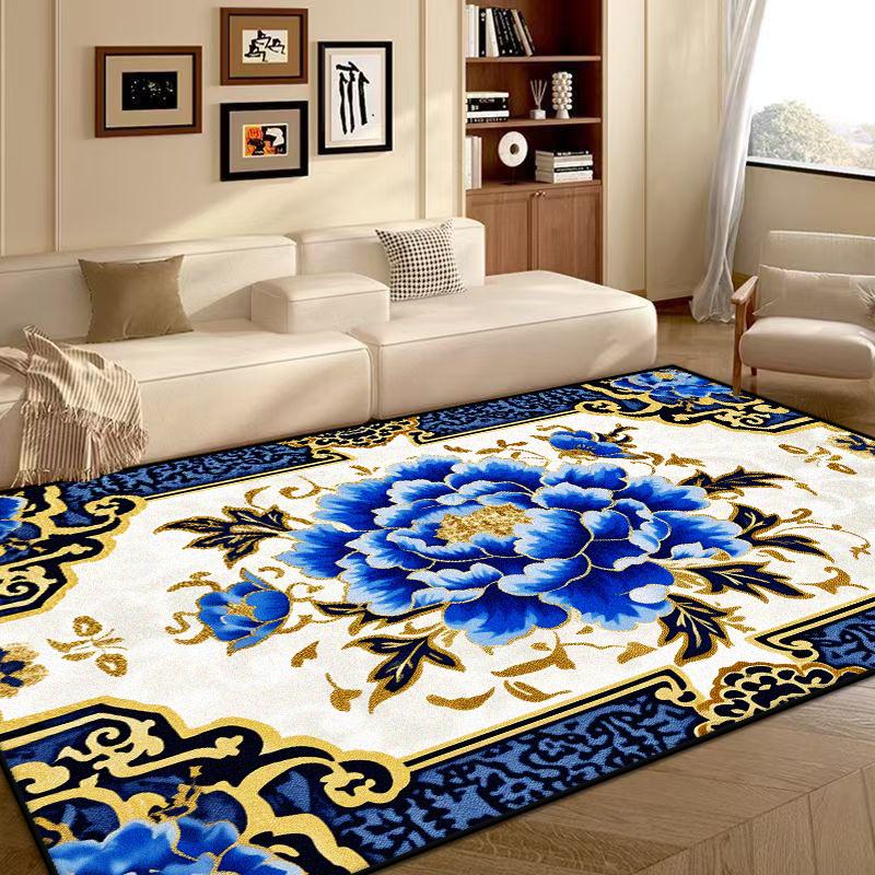 Modern Flower Design Antiskid Room Decoration Aesthetic Bedroom Carpet Soft Large Living Room Rug Easy Cleaning Sofa Table Mat