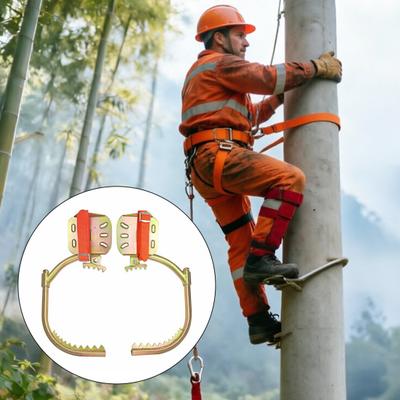 1 Set Tree Climbing Spike Adjustable Electrician Pole Climbings Shoes with Saw Teeth Non-Slip Tree Picking Work Climbing Gear