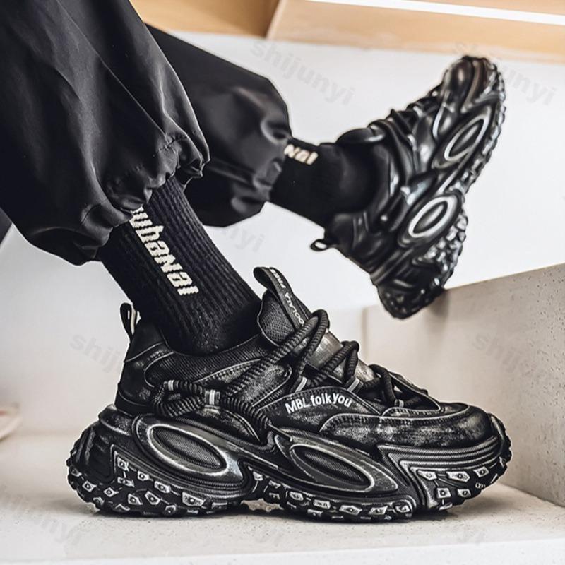 Fashion Men's Low Top Thick Soled Casual Sports Shoes 2025 Autumn Mesh Breathable Fashion Trend Versatile Non Slip Niche Chunky sneakers