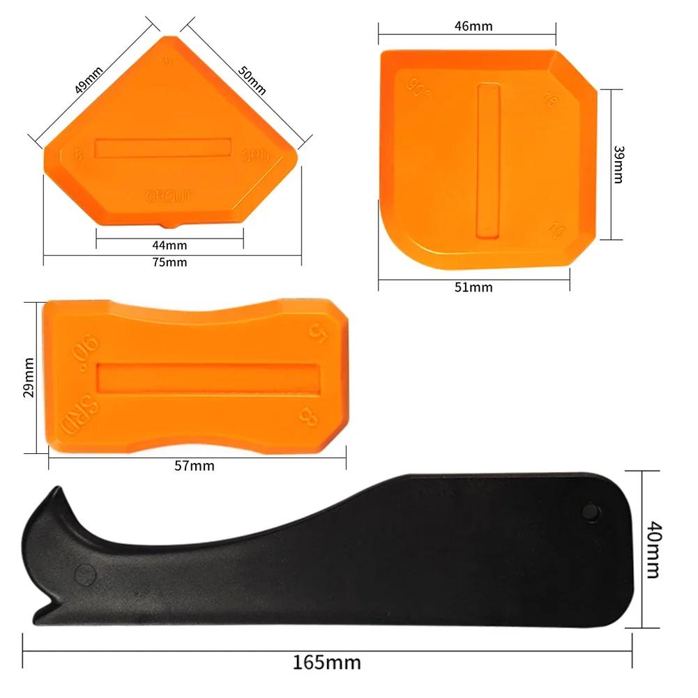 4-piece Silicone Sealant Profiler Putty Knife Caulking Scraper Sealant Spatulas