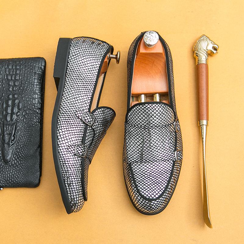 

Модная кожаная обувь для мужчин, из натуральной кожи, больших размеров, высококачественная дизайнерская формальная обувь, повседневная обувь, модная деловая 46 серебряный