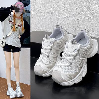 Plateauschuhe Damen Herbst neu vielseitig atmungsaktives Mesh erhöhend lässige Sportschuhe Paarschuhe