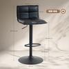 Set of Two Modern Faux Leather Bar Stools - Black
