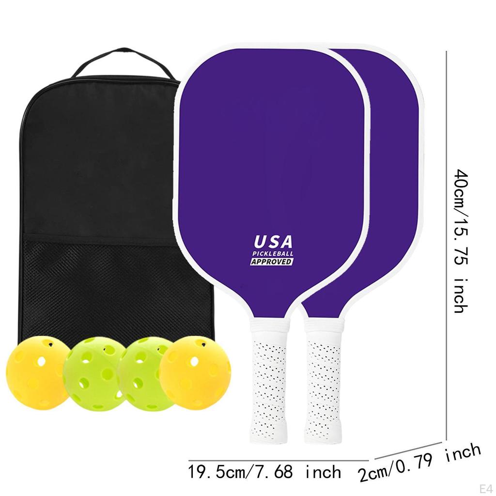 2Pcs Pickleball Paddles Racquets for Indoor Outdoor Use Patio Gym Style A