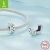 Splicing Small Love Diy Bracelet Positioning Buckle, Fashionable Versatile S925 Sterling Silver Heart-Shaped Beads