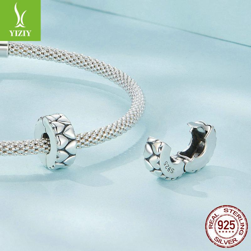 Splicing Small Love Diy Bracelet Positioning Buckle, Fashionable Versatile S925 Sterling Silver Heart-Shaped Beads