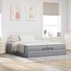 VidaXL Cadre de lit ottoman et matelas gris clair 200x200cm similicuir, cadre de lit avec rangement, cadre de lit 3311134