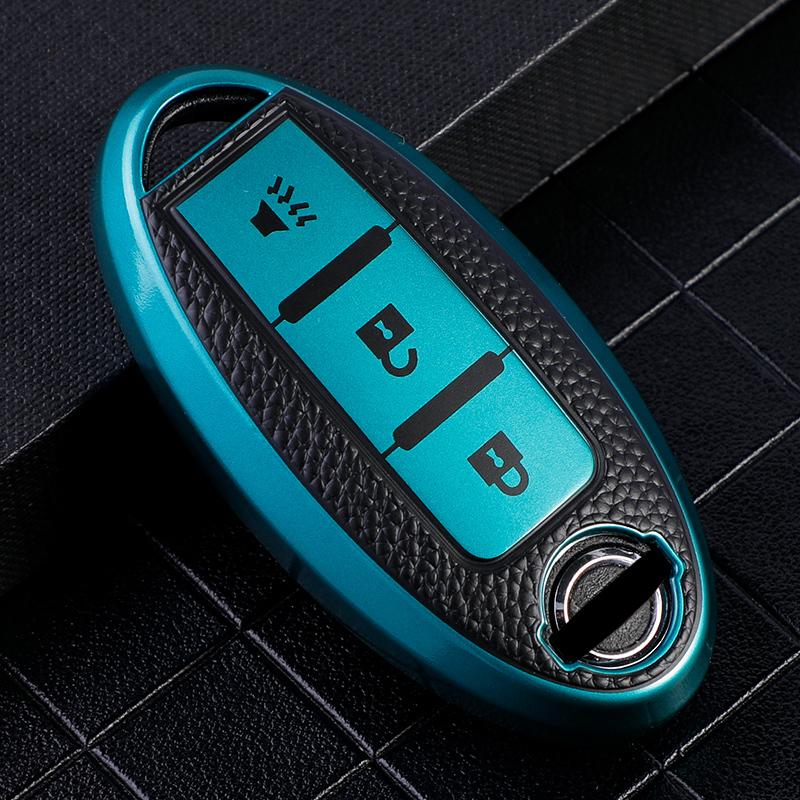 Car Key Case Cover for Nissan Leaf Micra Qashqai J11 J10 X Trail T32 Fob Versa Note Patrol Key Cover AccessoriesTPU Leather