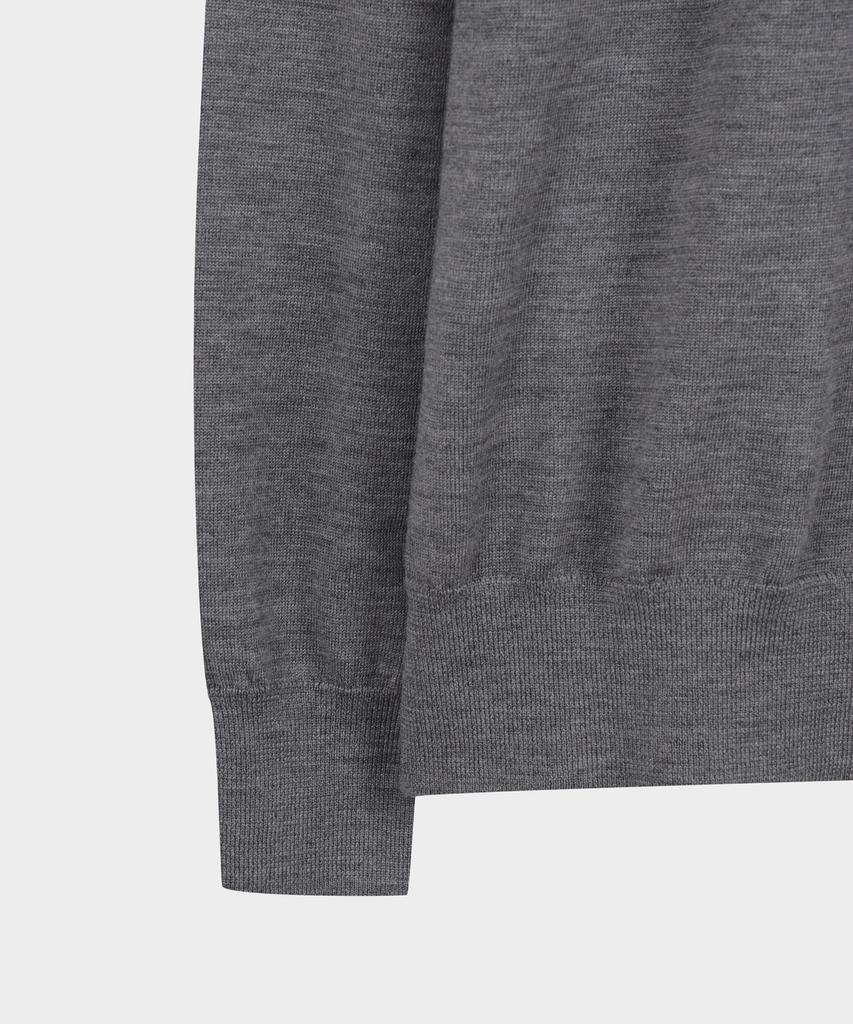 BROOKS BROTHERS Merino Wool Logo Turtleneck Sweater (Grey) (Bbwumnf301)