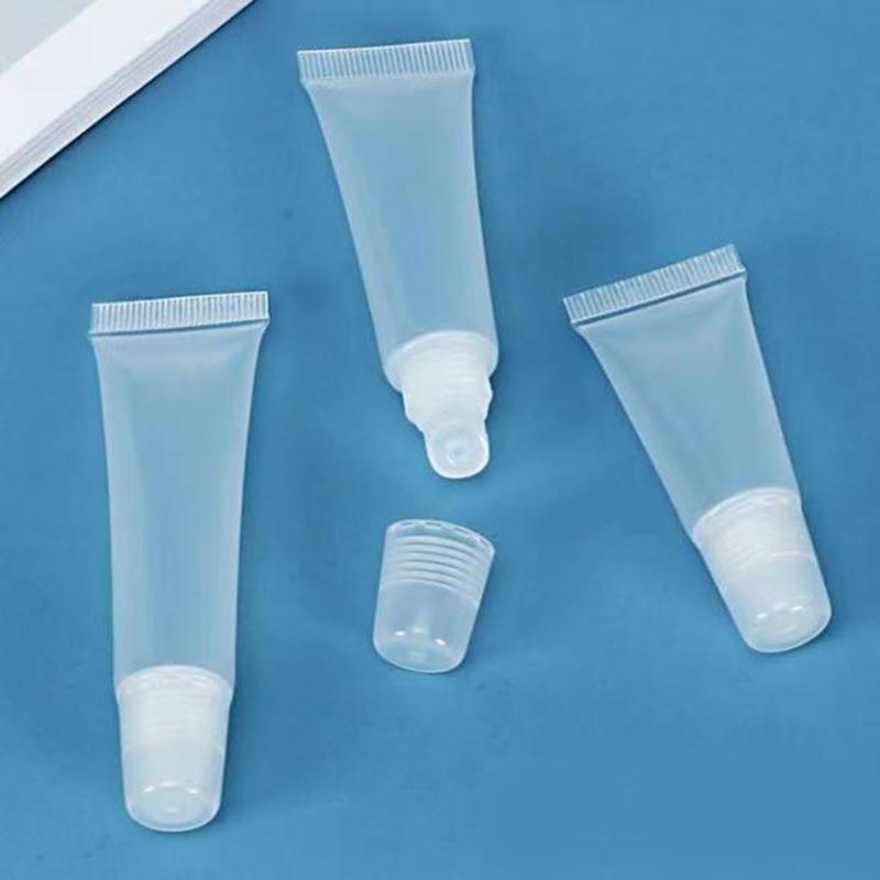 Clear Plastic Refillable Lip Balm Tubes Angled Nozzle for Precise Application Small Cosmetic Containers Empty Bottle