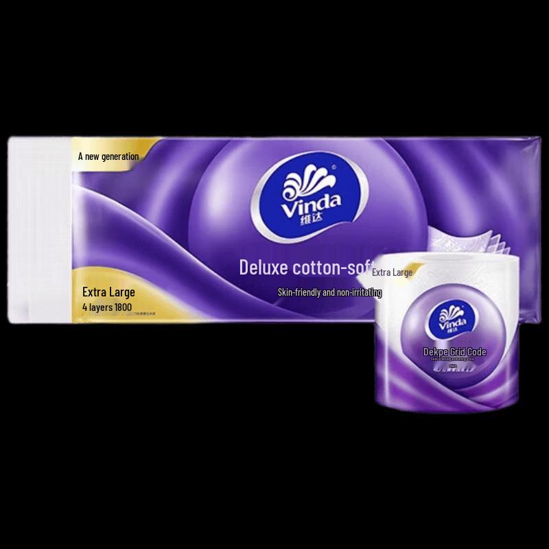 Vinda Cotton Soft Thick 4-Ply Cored Toilet Paper