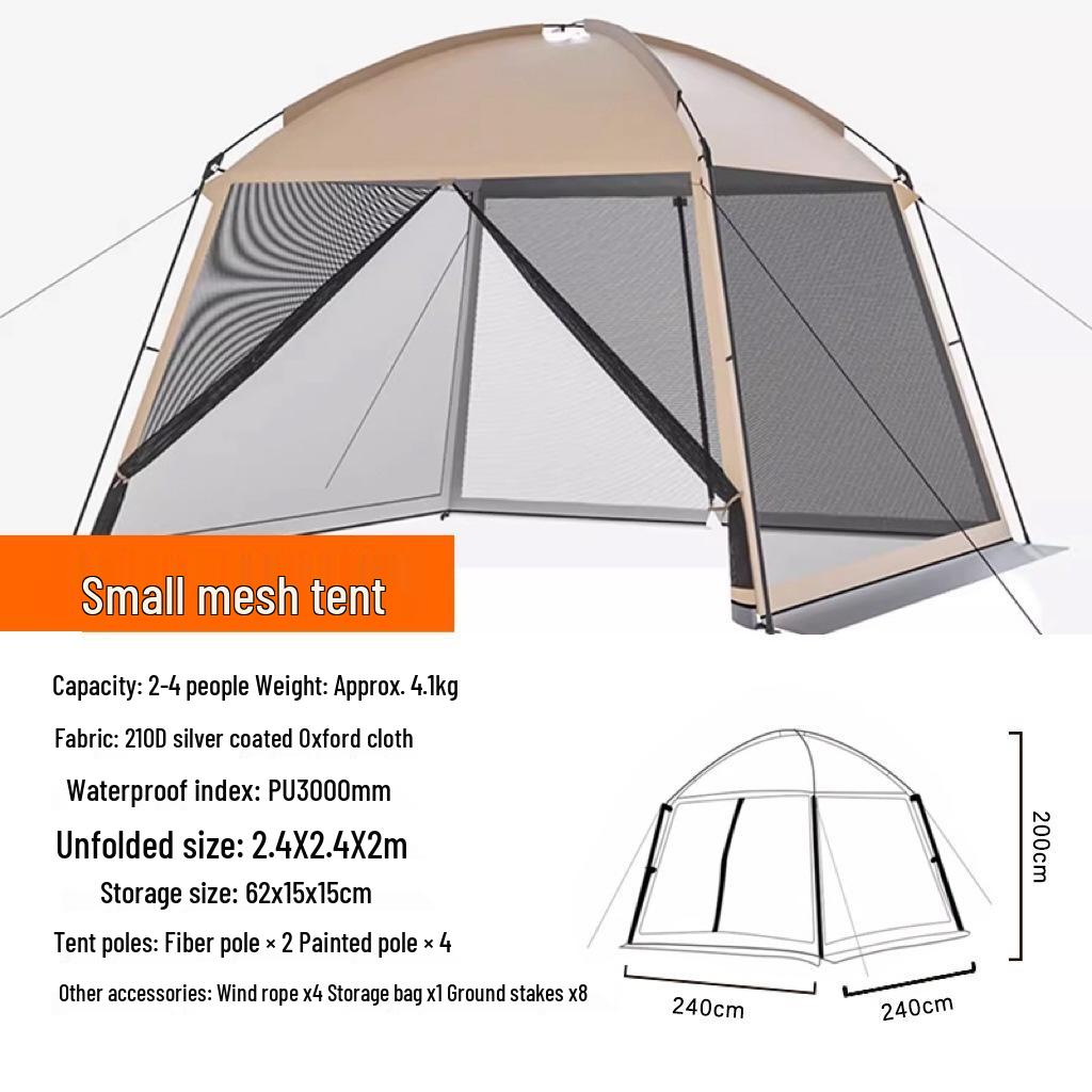 Four Seasons Outdoor Camping Sunshade Tent with Mesh Anti-Mosquito Protection and Rainproof Design