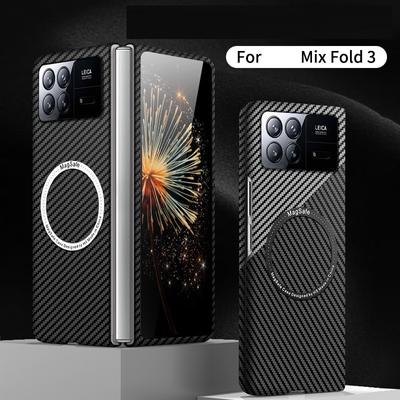 Etui z włókna węglowego do Xiaomi Mix Fold 3 Odporne na wstrząsy etui Twarda plastikowa składana osłona ochronna