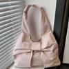 Bowknot Bow Shoulder Bag Large Capacity Plaid Tote Bag Simple Handbag  Travel