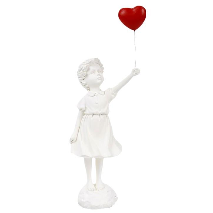Banksy Girl with Balloon Sculpture - Resin Living Room Ornament