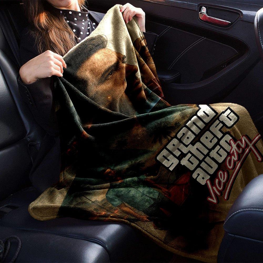 1pc Grand Theft Auto Soft Flannel Blanket with Designer Print A Cozy Blanket for All Seasons, Perfect for the Couch, Bed, Office