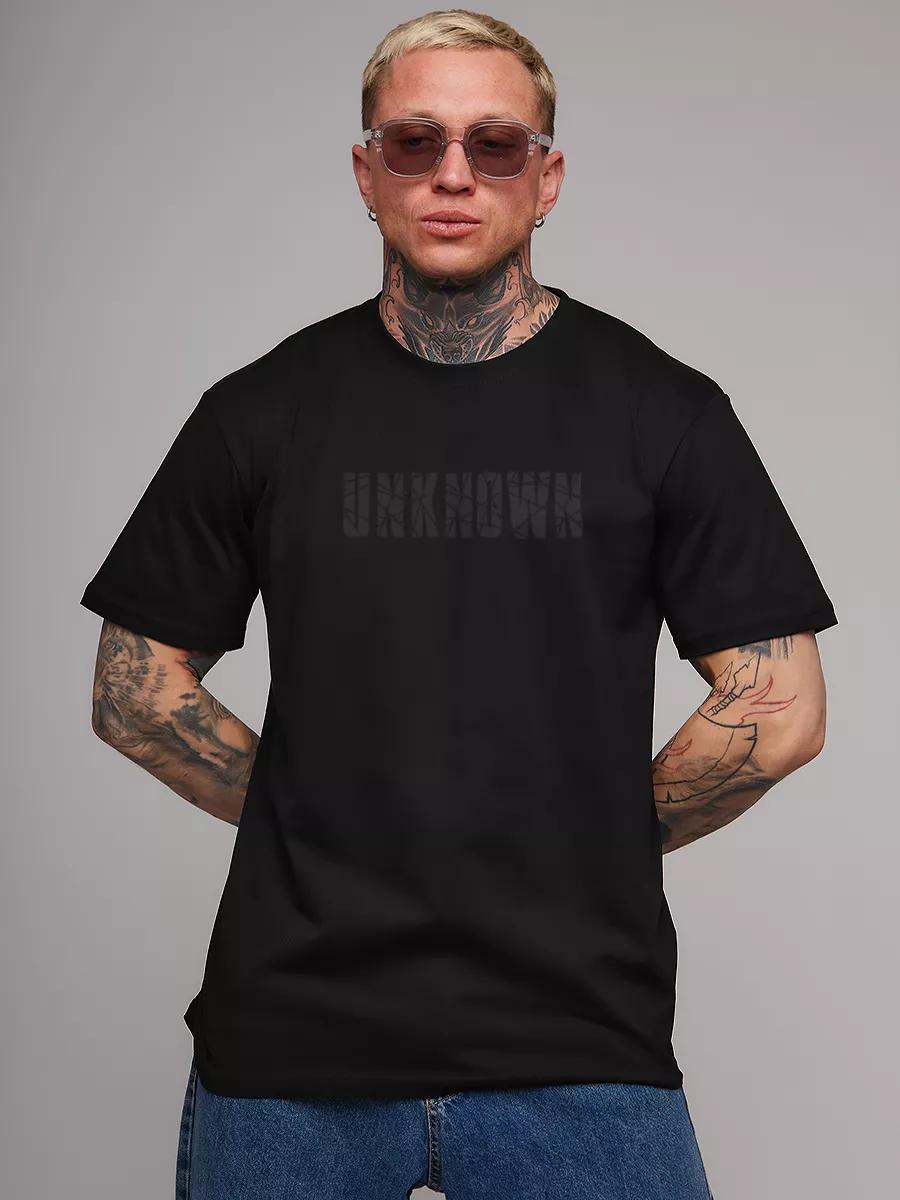 

Black cotton oversized print T-shirt XL