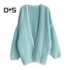 Spring Fall Women Coat Knitted Thick Loose Long Sleeves Cardigan Solid Color Warm Casual Daily Wear Work Outdoor Sweater Jacket