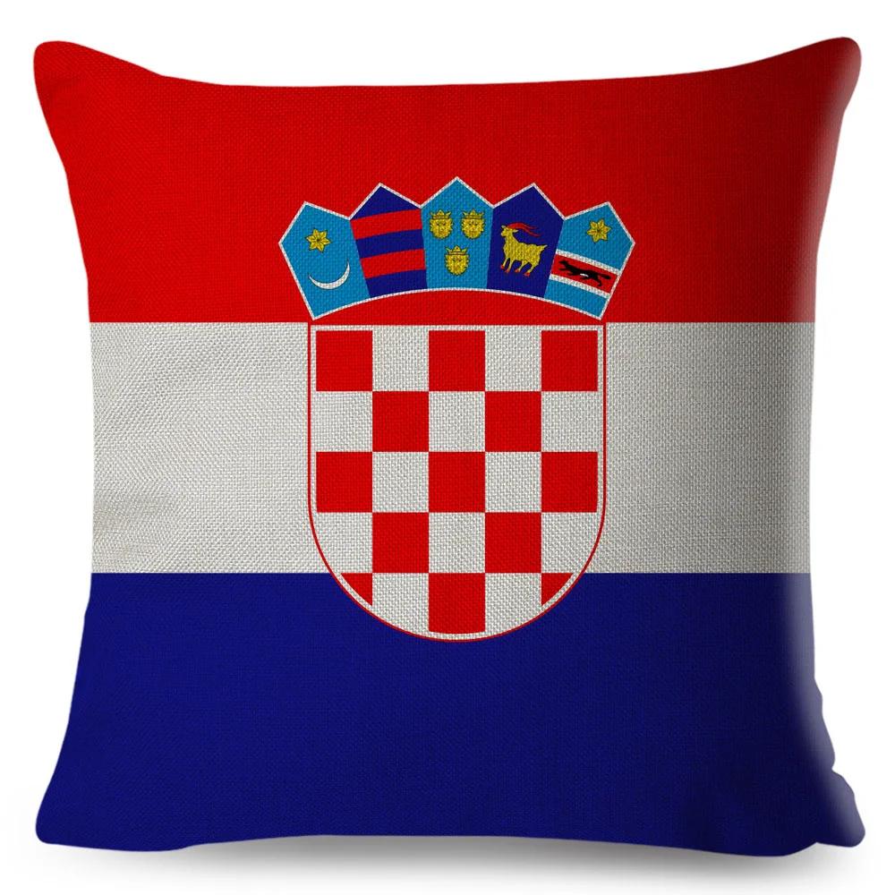 50 Style National Flag Cushion Cover for Sofa Home Children Room Decor Geometric Print Pillowcase Polyester Pillow Case 45x45cm