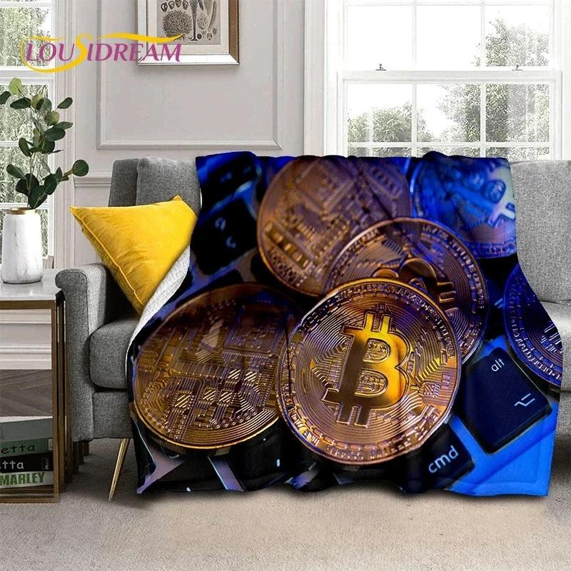 Bitcoin Virtual Currency NFT Soft Flannel Blanket for Beds Bedroom Sofa Picnic,Throw Blanket for Cover Outdoor Leisure Nap Gift