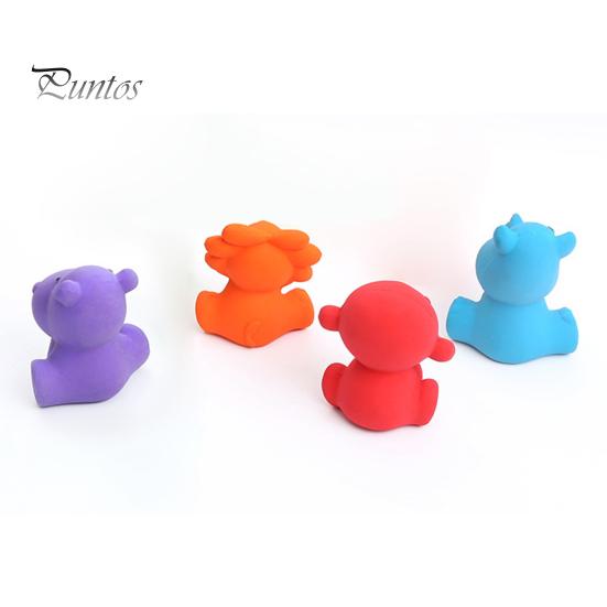 Dog Chew Toy Bite-Resistant Soft Teeth Cleaning Built-in Sounder Cartoon Grinding Animal Shape Oral Care Puppy Squeaky for Training