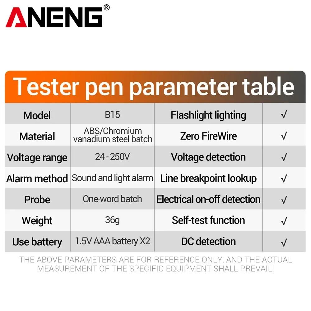 2026 ANENG B15 Multimeter Tester Pen Multimeters 1999 Counts 24-250V Voltage Detector Meter Diagnostic Breakpoint Finder For Electrician Repair Tools