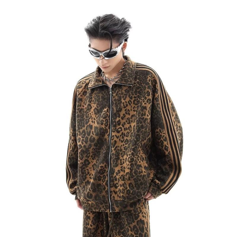 Unisex Vintage Leopardu Apdrukas Brīvas Taisnas