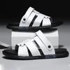 Beach Shoes Men Outdoor Lgihtweight Casual Sandals Men's Flip Flops Fashion Dark Pattern Design Non-Slip 2 Wear Method Size 45