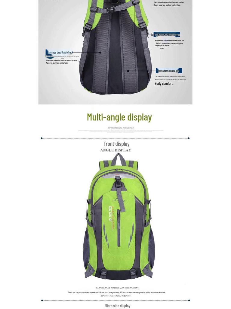 Large Capacity Unisex Outdoor Mountaineering and Travel Backpack - Multifunctional Hiking, Climbing, and Sports Bag