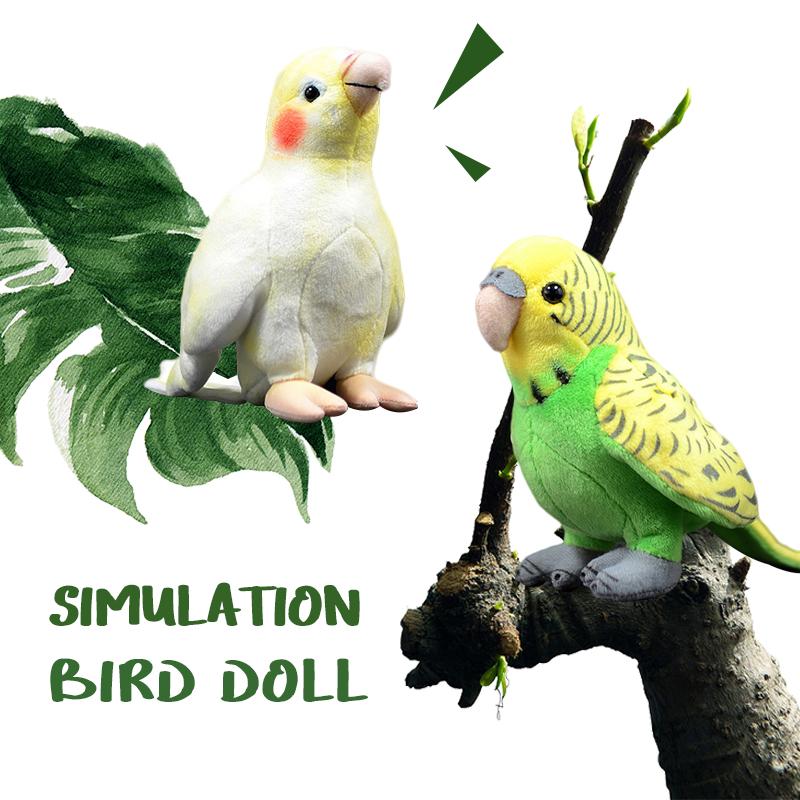 Creative Real Lifelike Parrot Cockatiel Miniature Cute Owl Soft Stuffed Doll Photo Props Home Garden Decor Ornament Fake Birds