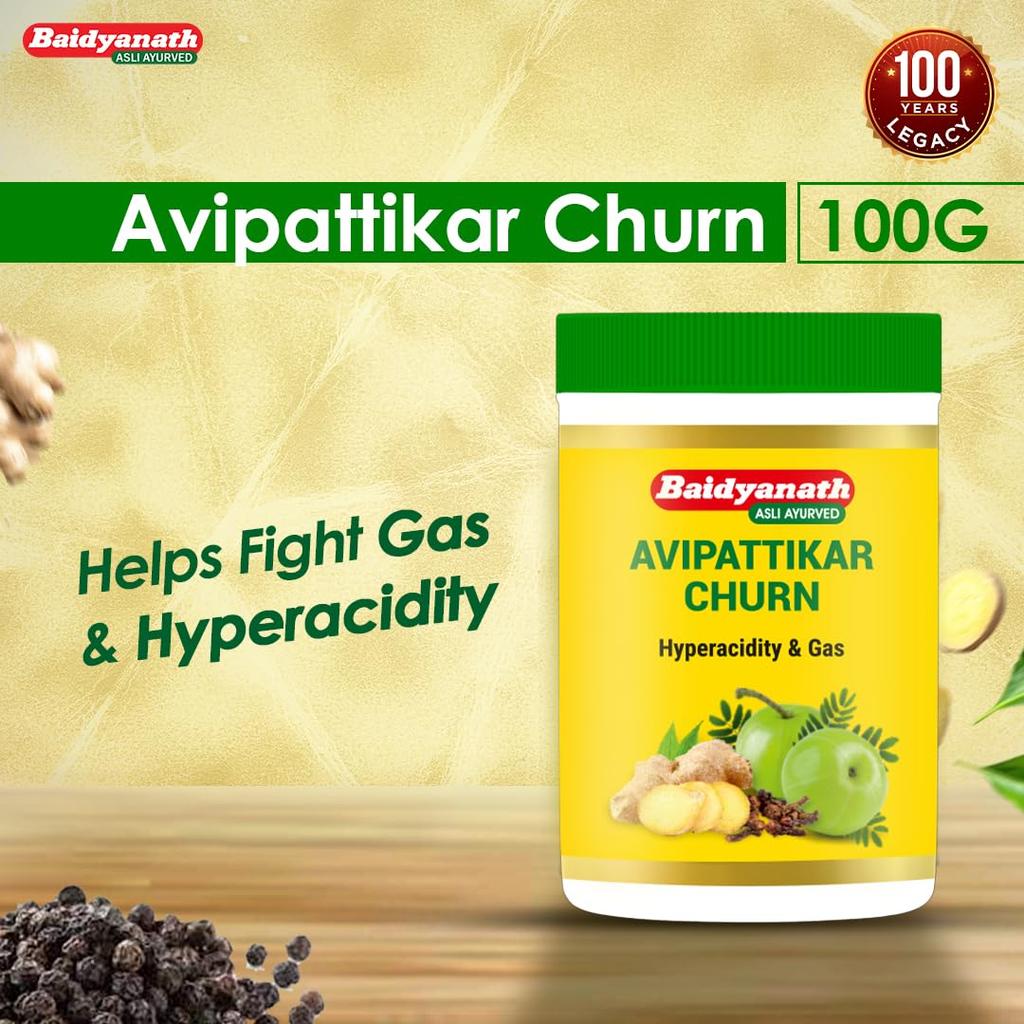 Baidyanath Avipattikar Churna 100g Pack of 1 - Herbal Digestive Powder for Indigestion Relief