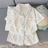 Damen-Pyjama-Set Pyjama 2-teiliges Set luftig weich lässig bedruckter Pyjama
