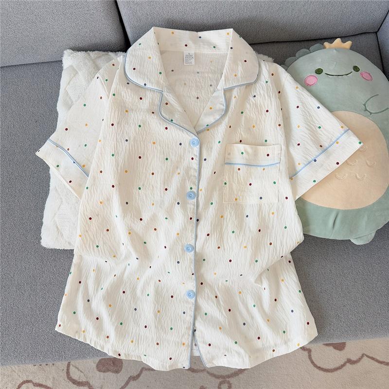 Damen-Pyjama-Set Pyjama 2-teiliges Set luftig weich lässig bedruckter Pyjama
