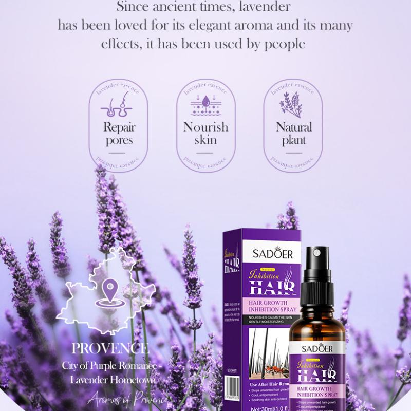 Spray inhibiteur de croissance des poils SADOER spray inhibiteur de poils des aisselles et des jambes