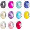 Decoendiy 100Pcs European and Resin Beads, Faux Pearl, Loose Spacer - DIY Bracelets, Necklaces Crafts Supplies (White)