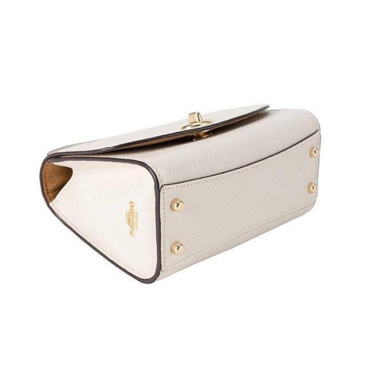 New COACH Litchi Grain Leather Handbags Shoulder Bag Crossbody Bag Mini Women's White 3077-IMCHK