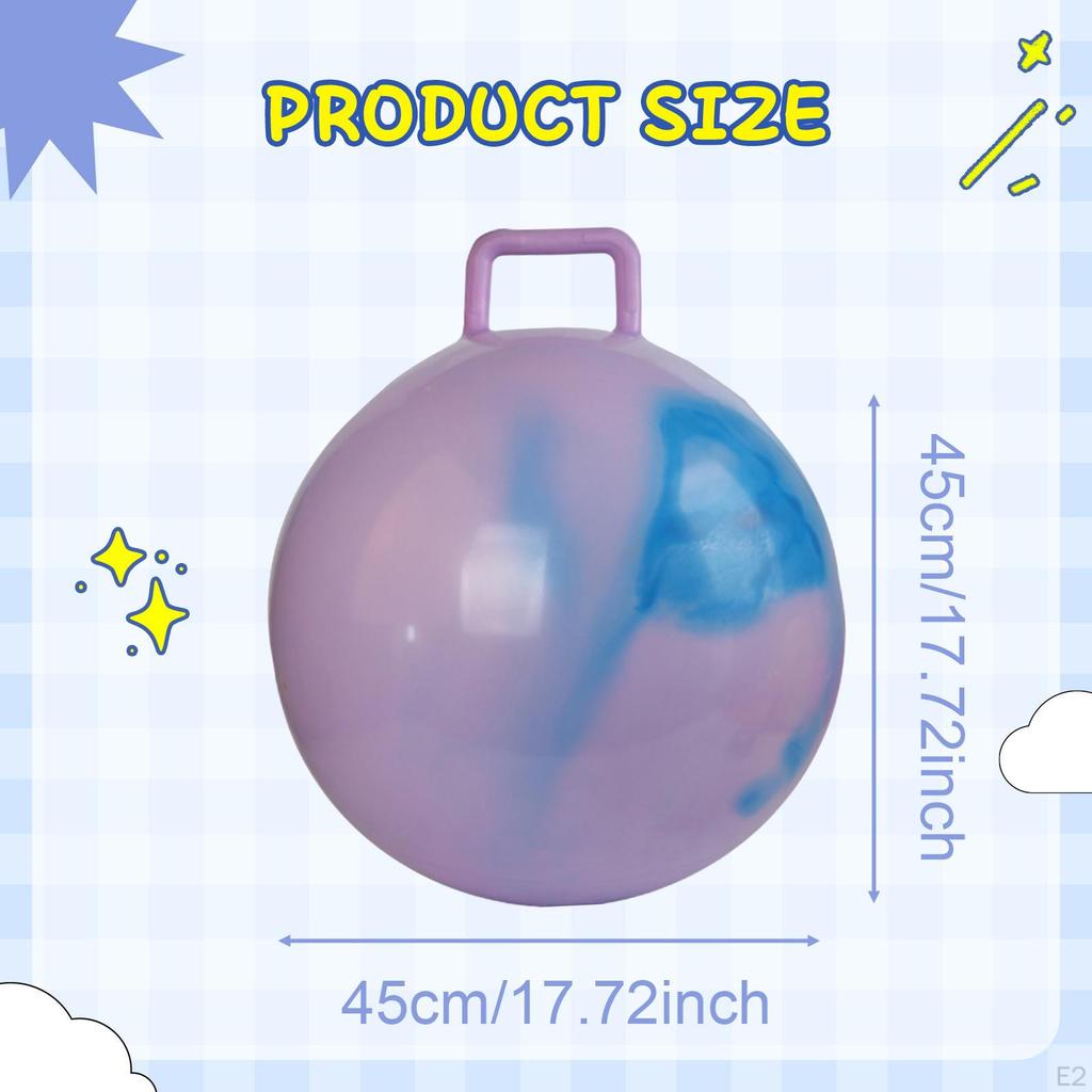 Kids Jumping Ball Bouncy Toy Balance Exercise with Handle, Sports Hopping for Park, Backyard,