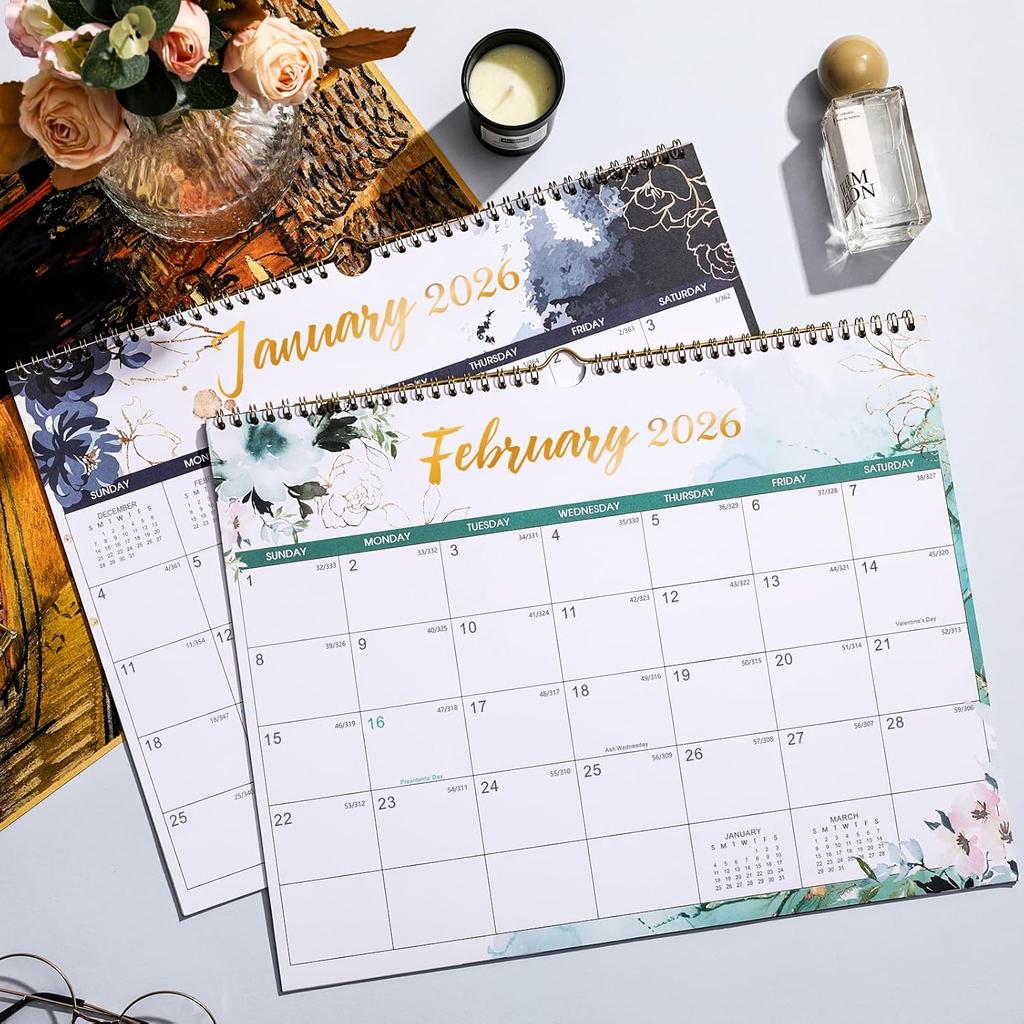 2026 Wall Calendar - 12 Months Calendar from Jan. 2026 - Dec. 2026, 14.8" X 11.6", Large Wall Calendar 2026 for Daily Organizing