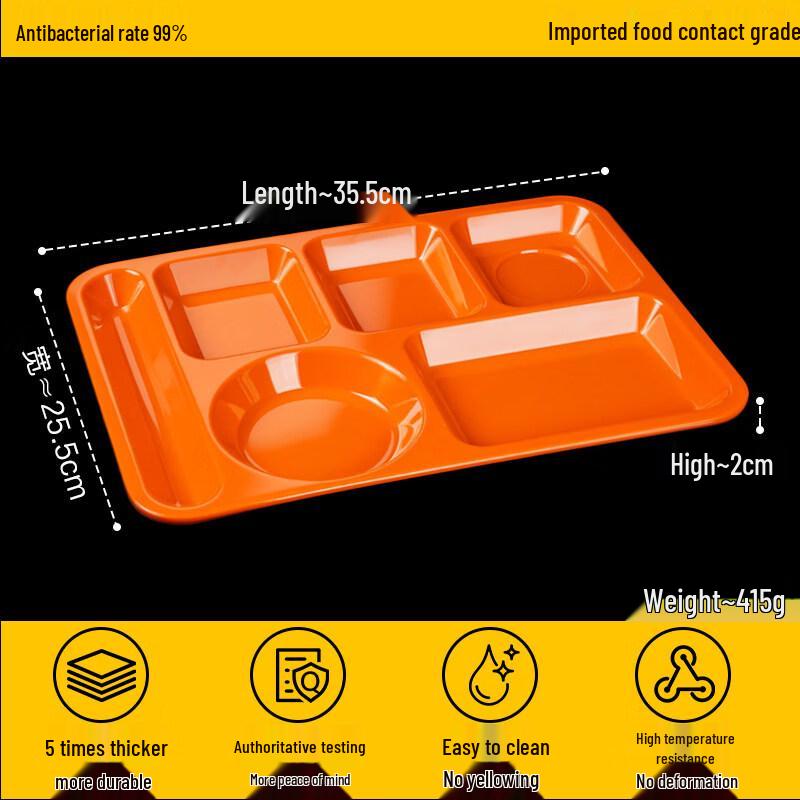 Melamine Divided Rectangular Meal Tray