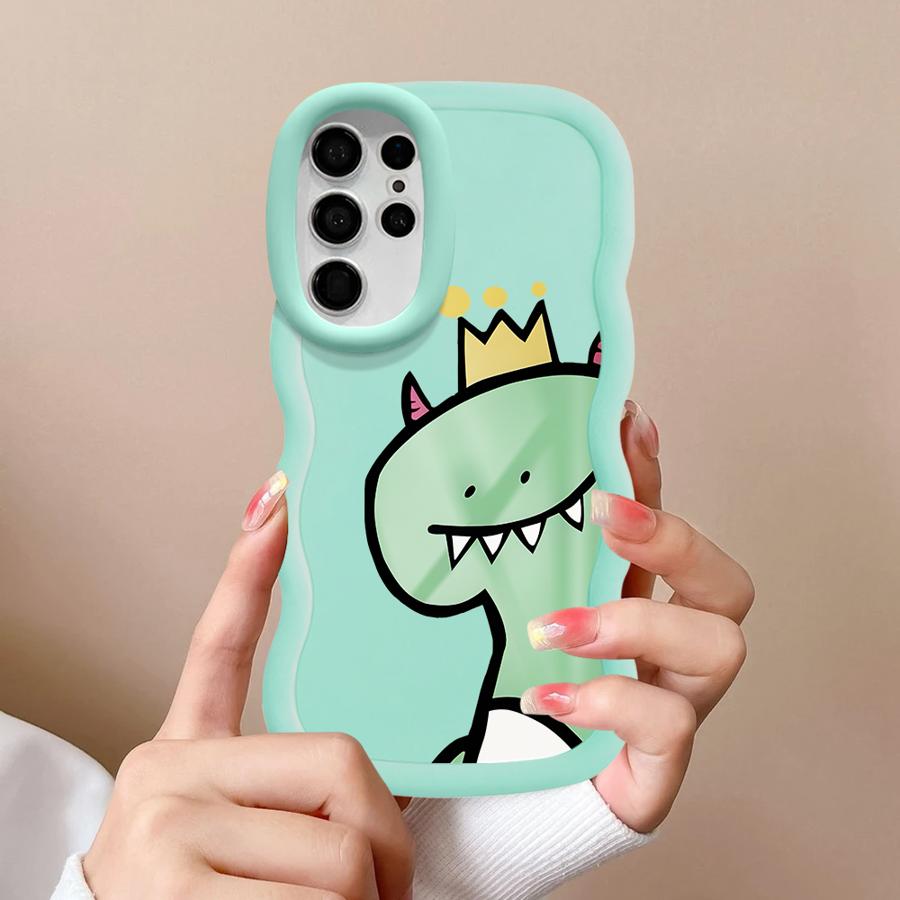Soft Phone Cover Case for Samsung Galaxy S22 Ultra S23 Plus S24 A26 A25 S25 S20 FE S21 A55 A34 A36 A24 A35 A54 Cartoon Dinosaur